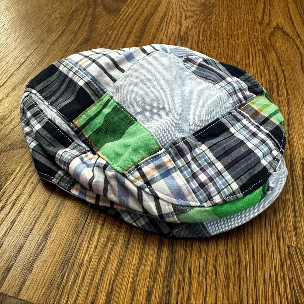 Janie and Jack patchwork plaid newsboy cap, size 6-12M